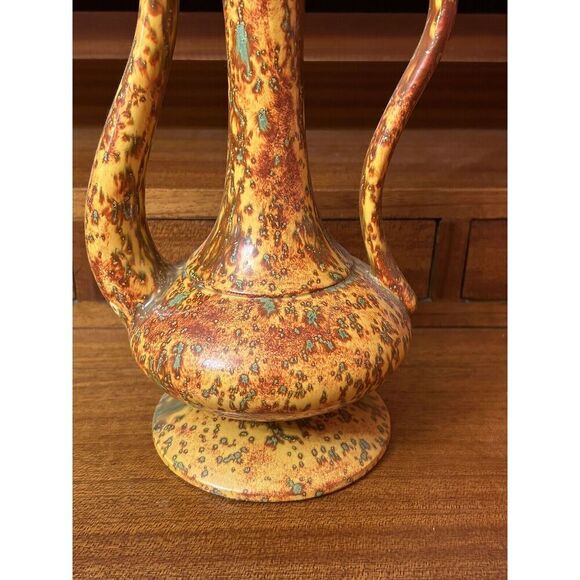 MCM Ceramic Studio Pottery Coffee Pot Orange Speckled Vintage - Picture 8 of 10